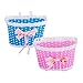 Muzrunq Kids Bike Basket Bike Front Handlebar Replacement Basket with Bowknot Bike Accessory.