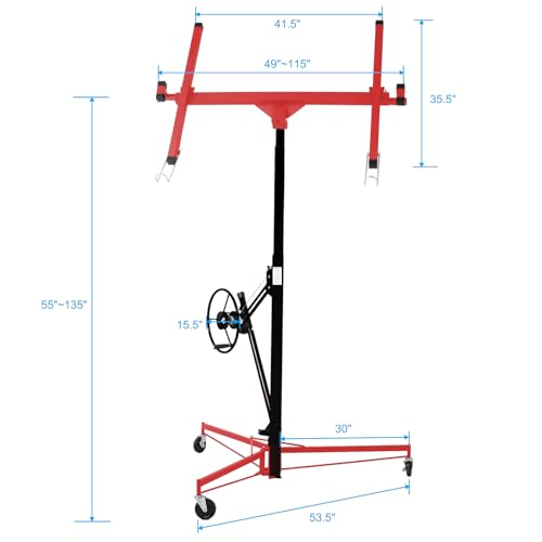 Yone jx je Model 2024 Drywall Lift, 150LBS Heavy Duty Drywall Panel Hoist, 360 Adjustable Drywall Jack Lift for Ceiling, Wall & Floor Installations