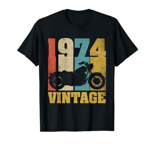 51 Anniversaire Cadeau Motard T-Shirt Vintage 1974 Moto T-Shirt