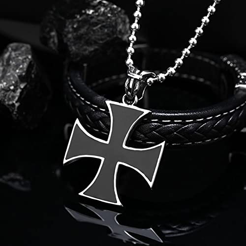 Stainless Solid Steel Unique Trendy Iron Cross Necklace Pendant For Man & Woman Lover Gift4
