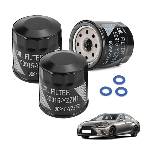 3PCS 90915-YZZN1 Engine Oil Filters with Drain Plug Washers Compatible with Toyota Corolla 1.8L 1993-2021 Camry 2.2L 1992-2001 Prius 1.5L 2001-2009 Yaris 1.5L 2006-2019 Matrix 1.8L 2003-2008