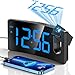 GOLOZA Projection Alarm Clocks Bedside, Digital Clock with 180° Projector, 3-Level Brightness Dimmer, LED Display, USB Charger, Progressive Volume, 9mins Snooze, Digital Alarm Clock for Bedroom
