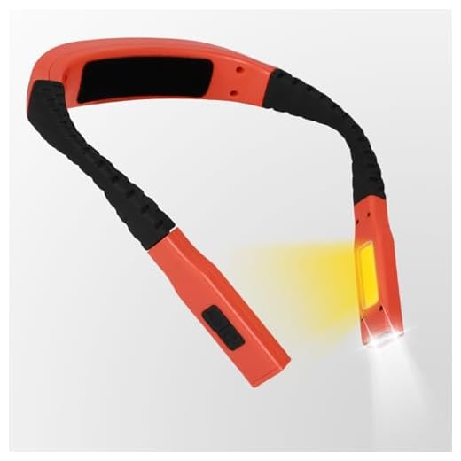 KACASHIP Neck Reading Light Orange LED Brightness Rechargeable 10-80Hrs Bendable Book Lamp for Reading in Bed Knitting Camping Repairing Reading Lovers Gifts