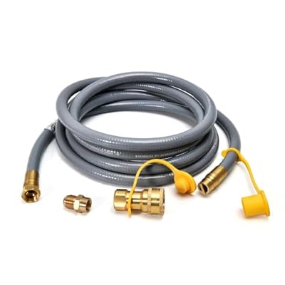 ABYDA 12Feet 1/2-Inch Natural Gas Hose with Quick Connect Fitting-Ideal for BBQ, Grill, Pizza Oven, Patio Heater, and More Low-Pressure Appliances - Natural Gas Conversion Kit, CSA Certified