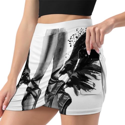 Jupe short de golf avec cuissard intégré anti-remontée pour tennis et course