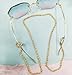 vaturelyric Vintage Gold Rope Chain Eyeglass Holder, Twisted Metal Sunglasses Strap in 3.8MM thickness, Fashion Glasses Cord Lanyard for Women