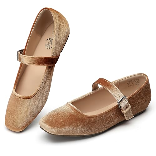 Image of Trary Mary Jane Shoes Women Woven Flats for Women Dressy Ballet Flats Squared Toe Mary Jane Flats Shoes