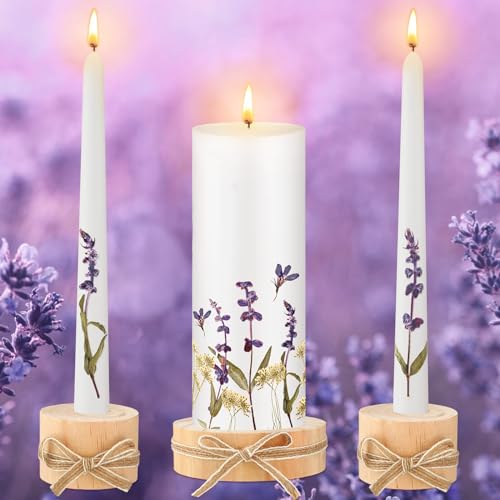Irenare Unity Candle Set with Holders for Wedding