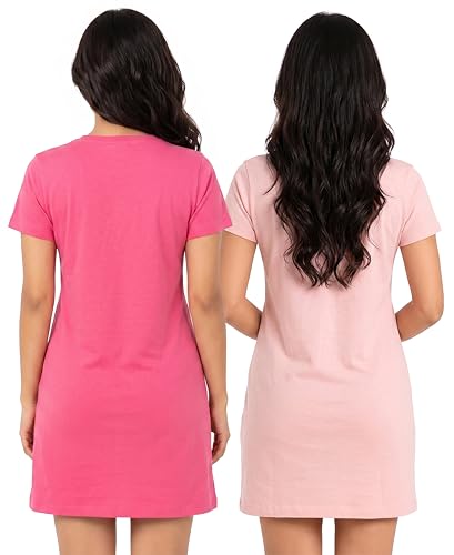Image of Real Basics Women's Cotton Printed Knee Length Nightdress