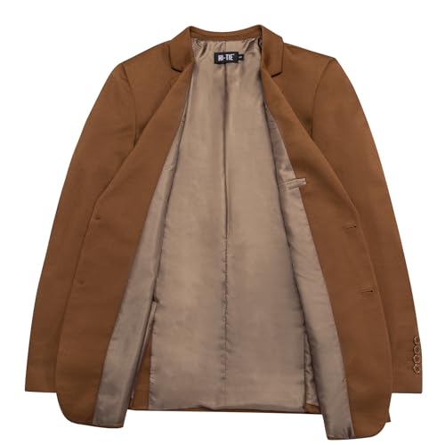 Hi-Tie Mens Blazer Jacket One Button Suit Silk Satin Light Weight Suit Paisley Solid Casual Sport Coats Tuxedo Jacket3