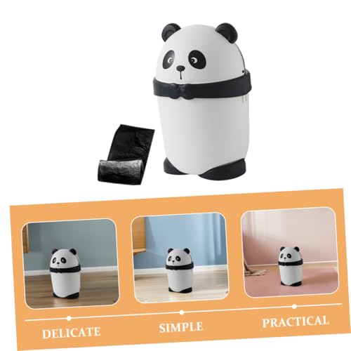 Poubelle polyvalente panda avec couvercle en PP durable et compact - 7