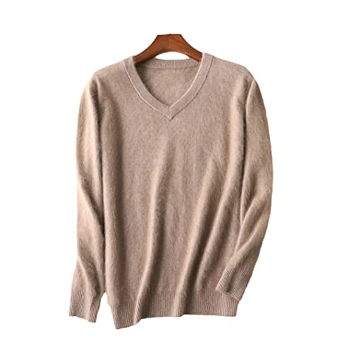 Pull d'hiver homme 100% cachemire de vison doux kaki m