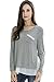Bearsland Women's Long Sleeves False 2 Pieces Breastfeeding and Nursing Top,Gray,Medium,Gray,Medium