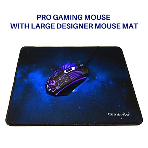 Combo de teclado y mouse LED arcoíris Raptor con cable USB 4