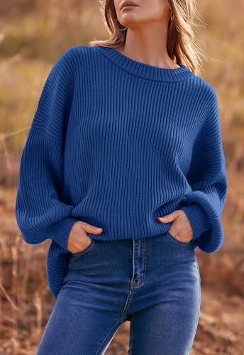 Image of PRETTYGARDEN Womens Sweaters Spring 2026 Oversized Chunky Knitted Pullover Sweater Casual Long Sleeve Crewneck Cute Sweaters