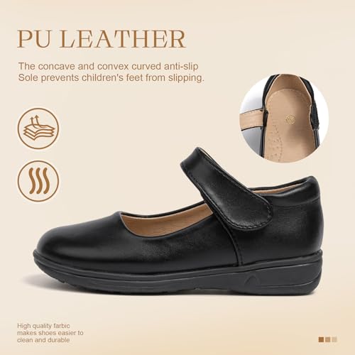 ohsofy Girls Mary Jane Flat School Uniform Wedding Party Princess Dress Shoes for Little Kids3