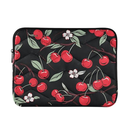 Funda laptop negra cereza para 13-14 pulgadas miniatura 1