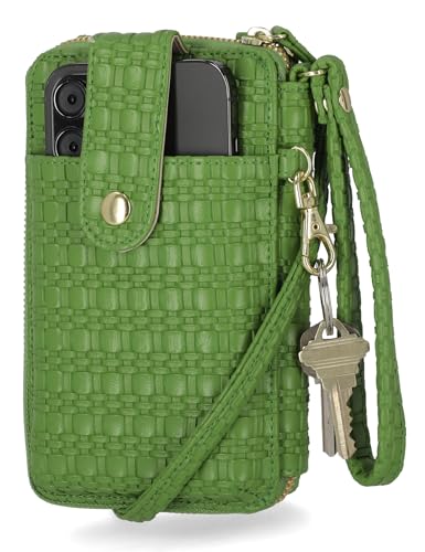 Image of Mundi Jacqui RFID Crossbody Wallet for Women, Vegan Leather Small Travel Handbag with Phone Holder, Compact Organizer with Card Slots and Adjustable Strap, Vacation Purse in