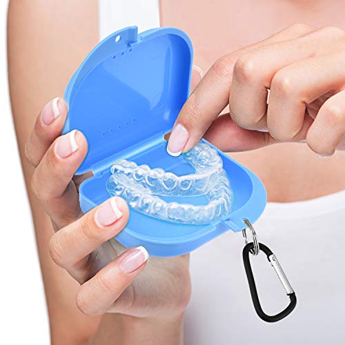 6 Pieces Retainer Cases Mouth Guard Container Case Multicolor Orthodontic Denture Storage Boxes With D-Shaped Buckles And Keychain Rings #TOP1