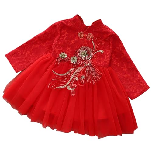 Vestido de hada para bebé niña estilo princesa y traje Tang bordado Año Nuevo