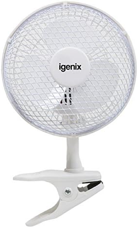 Igenix DF0006 Clip on Desk Fan, 6 Inch, 2 Speed, Quiet Operation, Ideal for Home and Office Use, Portable Clip Fan, White