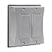 2-Gang Weatherproof Cover, Vertical, Decorator, Gray, Shrink
