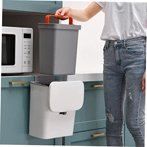 Caneca de basura rectangular de pared de plástico blanca miniatura 4