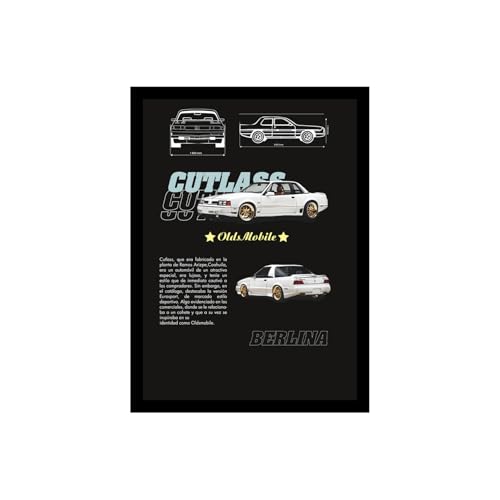 Image of BLINKART Nissan Skyline GT-R (R32) CarFramed Posters Gift Items Boys Room Wall Decoration Bedroom Office Studio Synthetic Wood Frame & Acrylic Glass Ready to Hang - 12x8 Inch, (A4 Size) - CAR-007