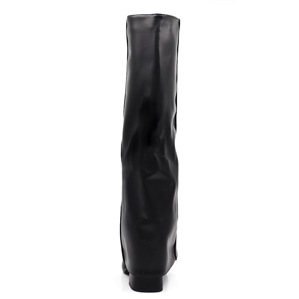 IF FASHION Stivali Alti A Punta Gambale A Ghetta Cownboy Texani Con Tacco Alto Da Donna GA017