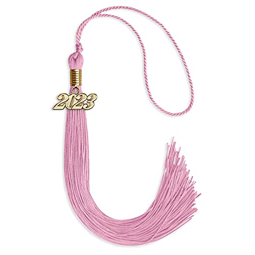 Endea Graduation Single Color Tassel with Gold Date Drop (Pink, 2023)