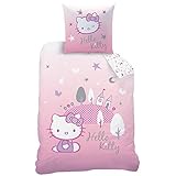 hello kitty biber bettwäsche MATERIAL : 100% Baumwolle Biber, hochwertige fein gewebte natürliche Baumwolle für einen lang anhaltenden Komfort