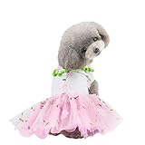犬の服 Florrita 愛猫 愛犬 洋服 可愛い チュチュ ワンピース 女の子 刺繍 梅の花柄 レース タンクトップドレス 涼しい 安い 日焼け止め 通気性ウェア チワワ 小型犬 中型犬 散歩 お出かけ ハロウィン クリスマス用 ペット用品 インスタ映え Amazon 楽天 ヤフー等の