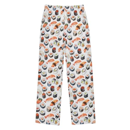Pajama Pants Japanese Sushi PJ Bottoms Sleepwear Lounge Sleep Pant with Pockets