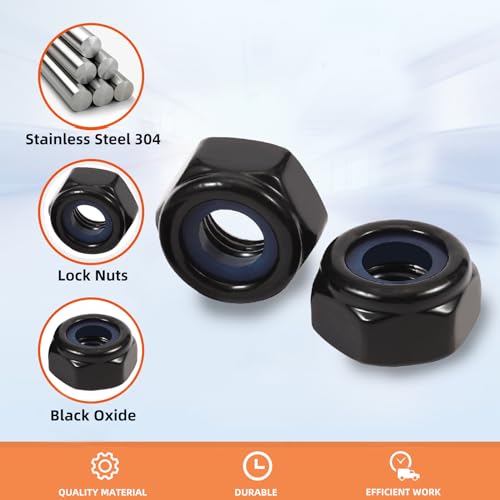 Mewudecor HLN.B1024-50 #10-24 Nylon Insert Hex Lock Nuts Locknuts thumb #3