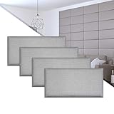 4 Pack of 12x24 Padded Upholstered Wall Panel Tiles for Headboard Arrangement or Accent Decor -...