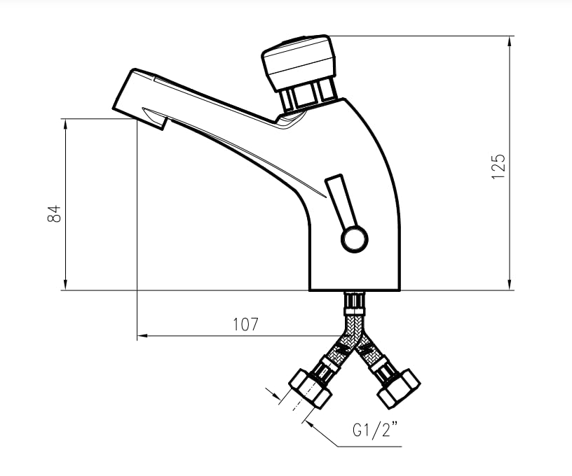 Mezclador temporizado de lavabo serie CLASSIC con mando pulsador - Idral