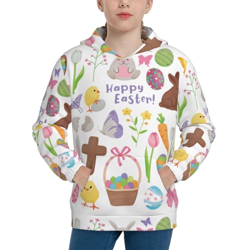 Happy Easter1 Kid Hoodies Boys Sweatshirts Girls Pullover with Pocket
