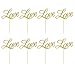 Amosfun 20Pcs Amour Cupcake Topper Glitter Décoration de Gâteau de Saint Valentin pour Mariage Fiançailles Anniversaire Saint Valentin Anniversaire Décorations de Fête Fournitures (Doré)
