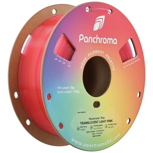 Image of Polymaker Panchroma Translucent PLA Filament 1.75mm, 1kg, Light Pink | Neatly Wound, Semi Transparent PLA, Easy Print & Smooth Feeding, Compatible with Bambu Lab & Most 3D Printers
