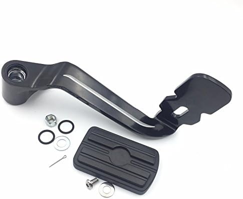 HONGK- Black Billet Rear Brake Lever Brake Pedal Foot Lever with Skull Foot Peg Airflow Compatible with 2014-later Touring Trike Road King Street Glide CVO Tri Glide FLHR [B07D6V1PF9]