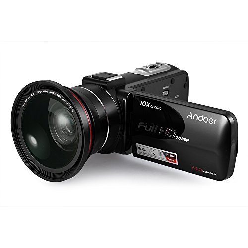 Moniss HDV-Z82 1080P Full HD 24MP câmera de vídeo digital filmadora com grande angular 0,39X + lente