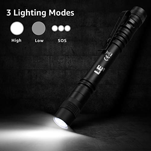 Le Led Pen Flashlights, Lightweight, Mini, Waterproof Pocket Flashlight With Clip, 2 Pack Small Flashlights For Inspection, Work, Emergency #TOP1