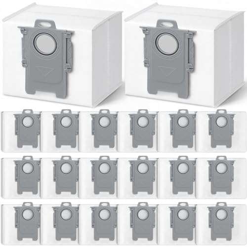 20 Stück Staubbeutel für Roborock Q7 L5+/Q10 S5+/S7 Max Ultra/Q5 Pro+/Q8 Max+/S8+/S8 Pro Ultra/S7 MaxV Ultra/S7 Pro Ultra/Q7+/Q7 Max+/T8/Q5+/G10S PRO/Q7 Max+ Staubsauger Absaugstation