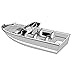 Carver 72319P-10 Cover for Outboard Aluminum V-Hull Boats with Walk-Thru Windshield, 19