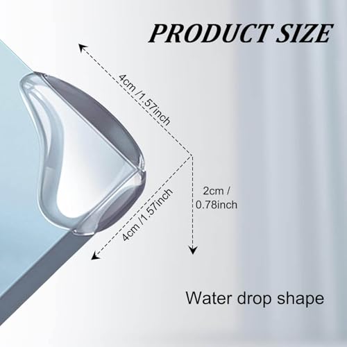 Image of 8 /12 /24 Pack Transparent PVC Table Corner Protectors Guards, Universal Furniture Corner Protectors, Edge Safety Cover Sharp Bumper Sticker Guards for Table Furniture (Waterdrop-Shape, 8Pack)