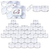 Beauticom 72 Pieces 20G/20ML Round Clear Jars with Screw Cap Lid for Lotion, Creams, Toners, Lip Balms, Makeup Samples - BPA Free