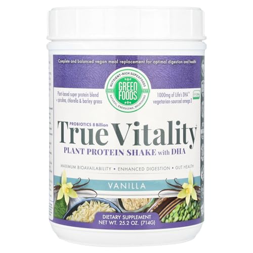 Green Foods True Vitality Plant Protein Shake, Vanilla, 25.2 Ounce