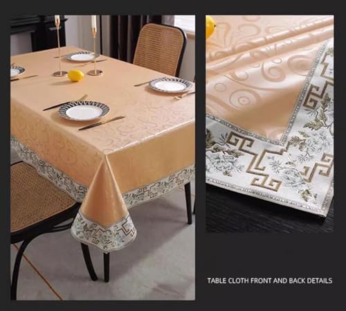 Nappe antitache imperméable Beydodo 140x140 en cuir PU fleur de table - 4