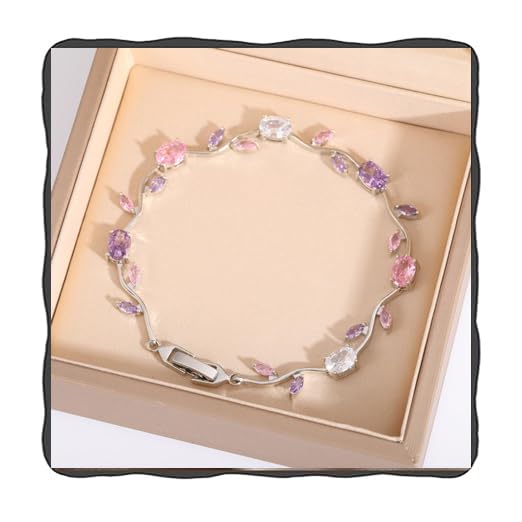Image of Acnos Wholesale Fine Jewelry Gold Silver Plated Brass Bracelet Exquisite Diamond Zircon Bow and Flower Charm Bracelet for Women
