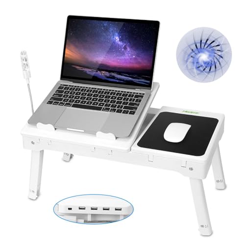 Base ajustable para laptop con ventilador y mouse pad miniatura 1